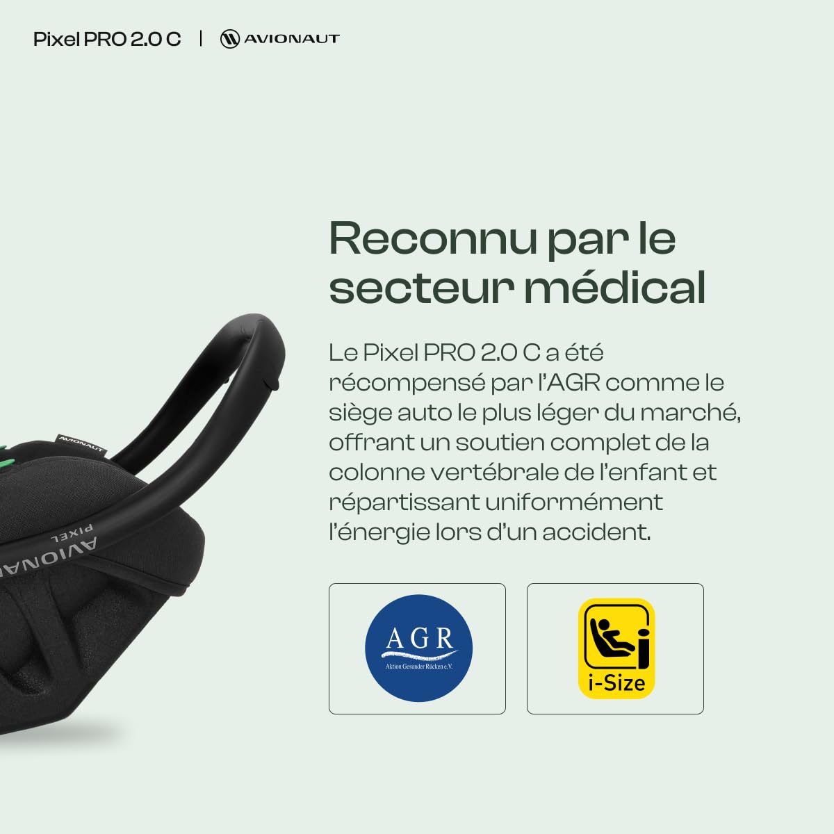 Avionaut Pixel Pro 2.0 C Siège Auto Bébé Groupe 0+ (0–13 kg, 40–86 cm)– Le Plus Léger du Marché, Ergonomique, Certifié AGR, Compatible ISOFIX (Beige)
