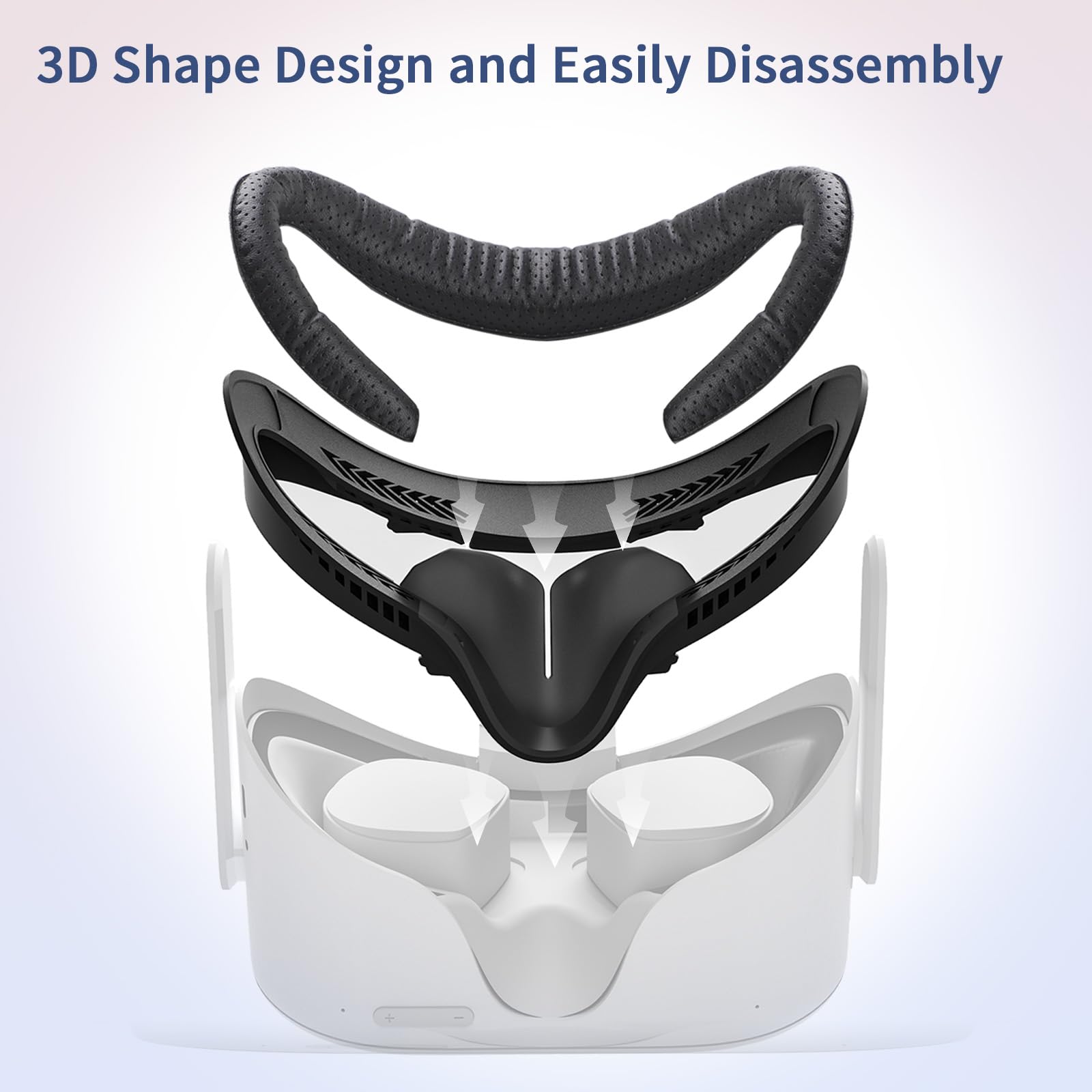 Coussin facial VR Oculus Quest 2 interface couverture rechange Meta Quest 2 cuir trous respirants