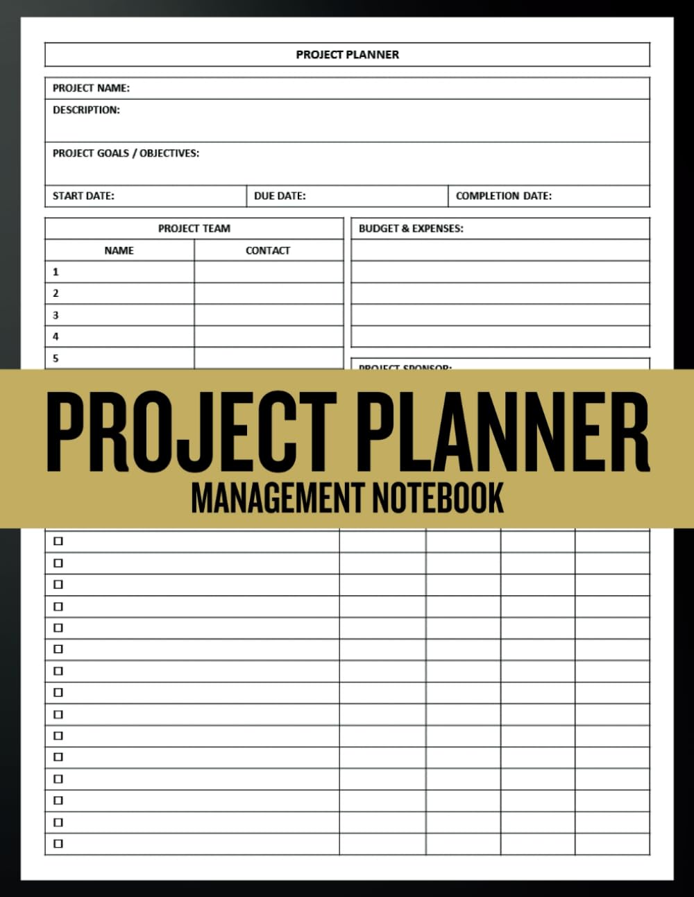 Project Management Notebook: An Undated Project Planner for Small Business Entrepreneurs