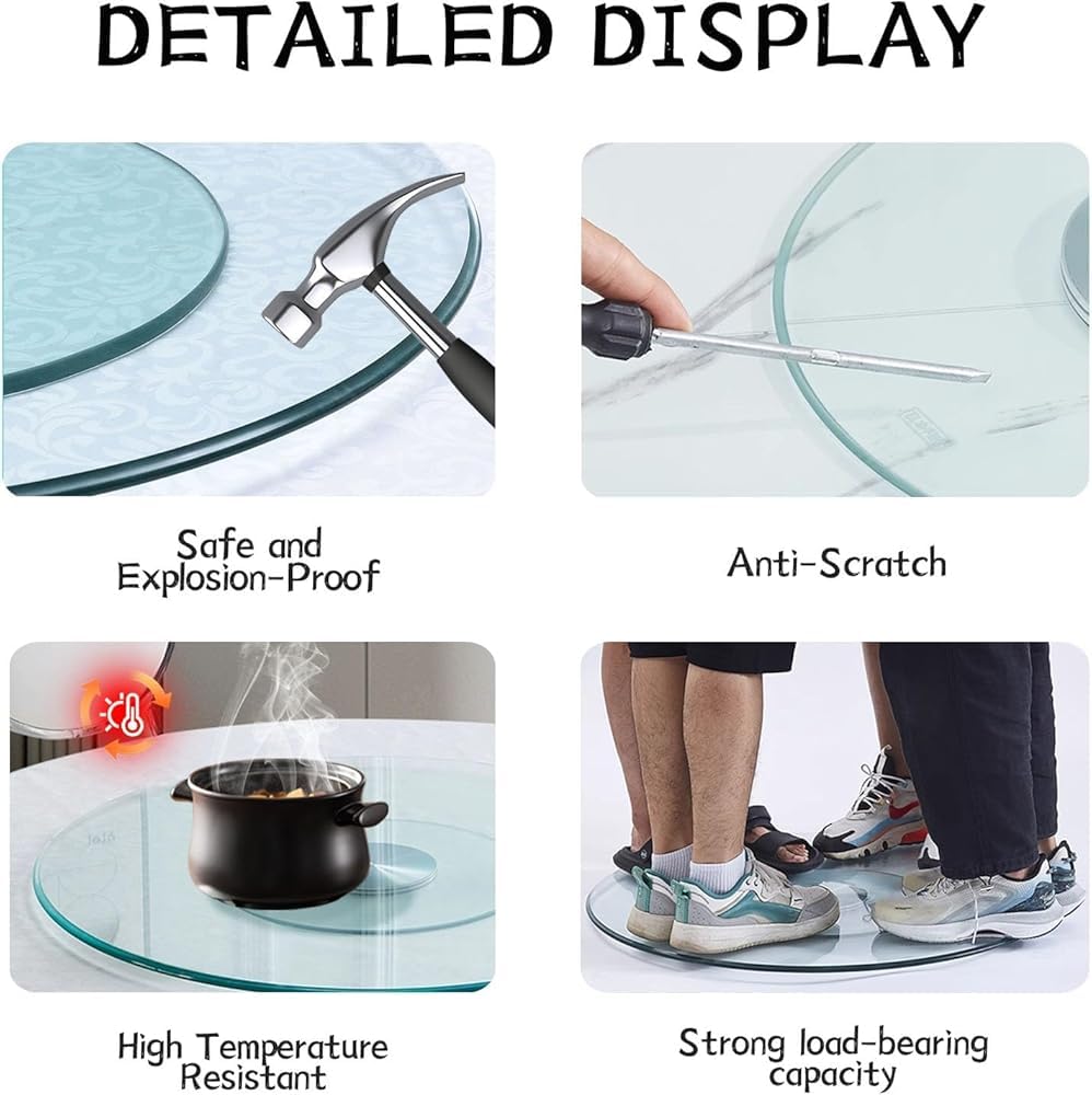 C s Lazy Susan Drehteller für Esstisch und Partys, 68,6 cm drehbares Tablett, Lar-Größe, leiser und glatter Drehung, perfekt für Bankette und Unterhaltung