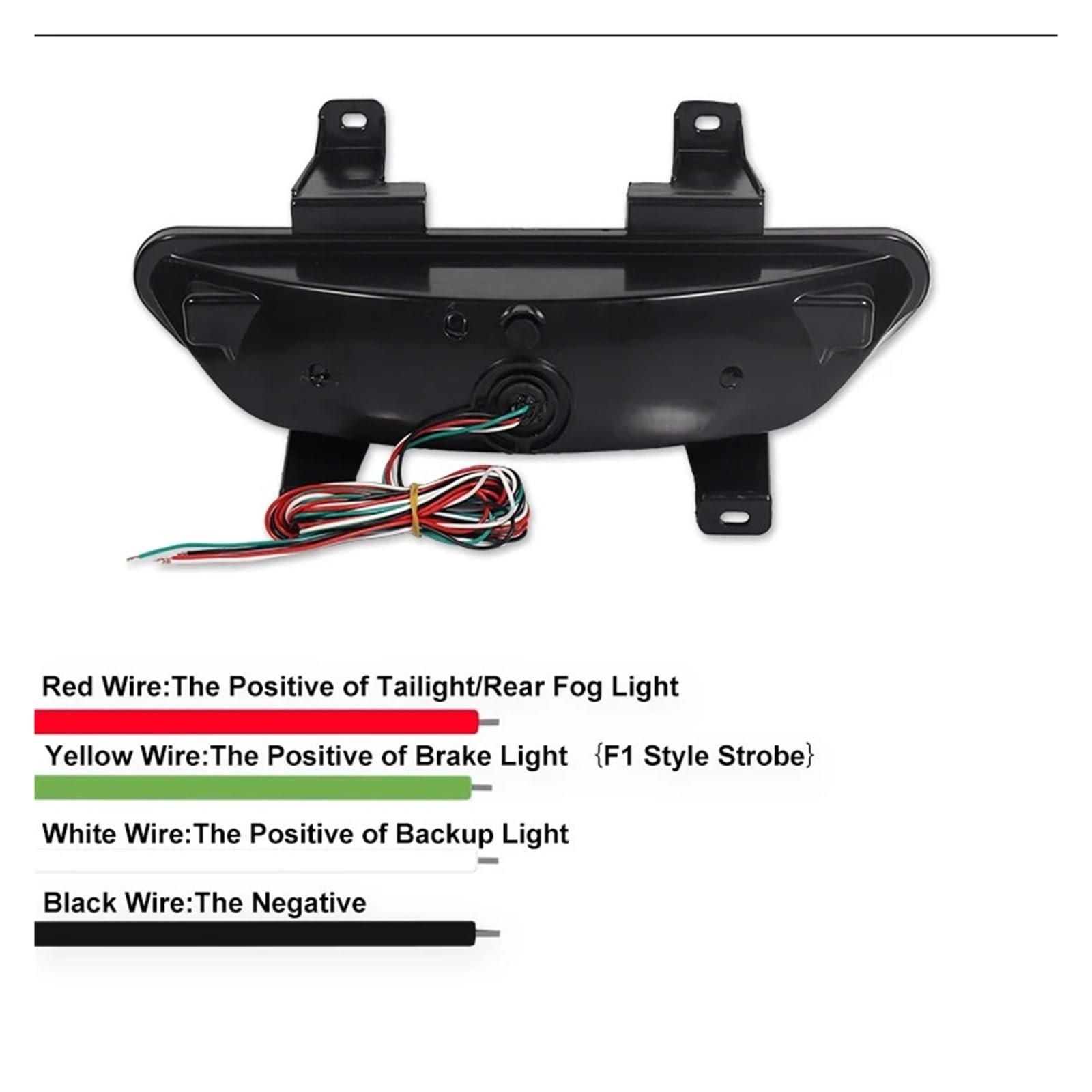 Fendinebbia posteriore con lente fumé for Ford Mustang 2015-2018 Anello LIGHT rosso come lampada di coda/freno e LIGHT bianco come lampada di retromarcia di riserva