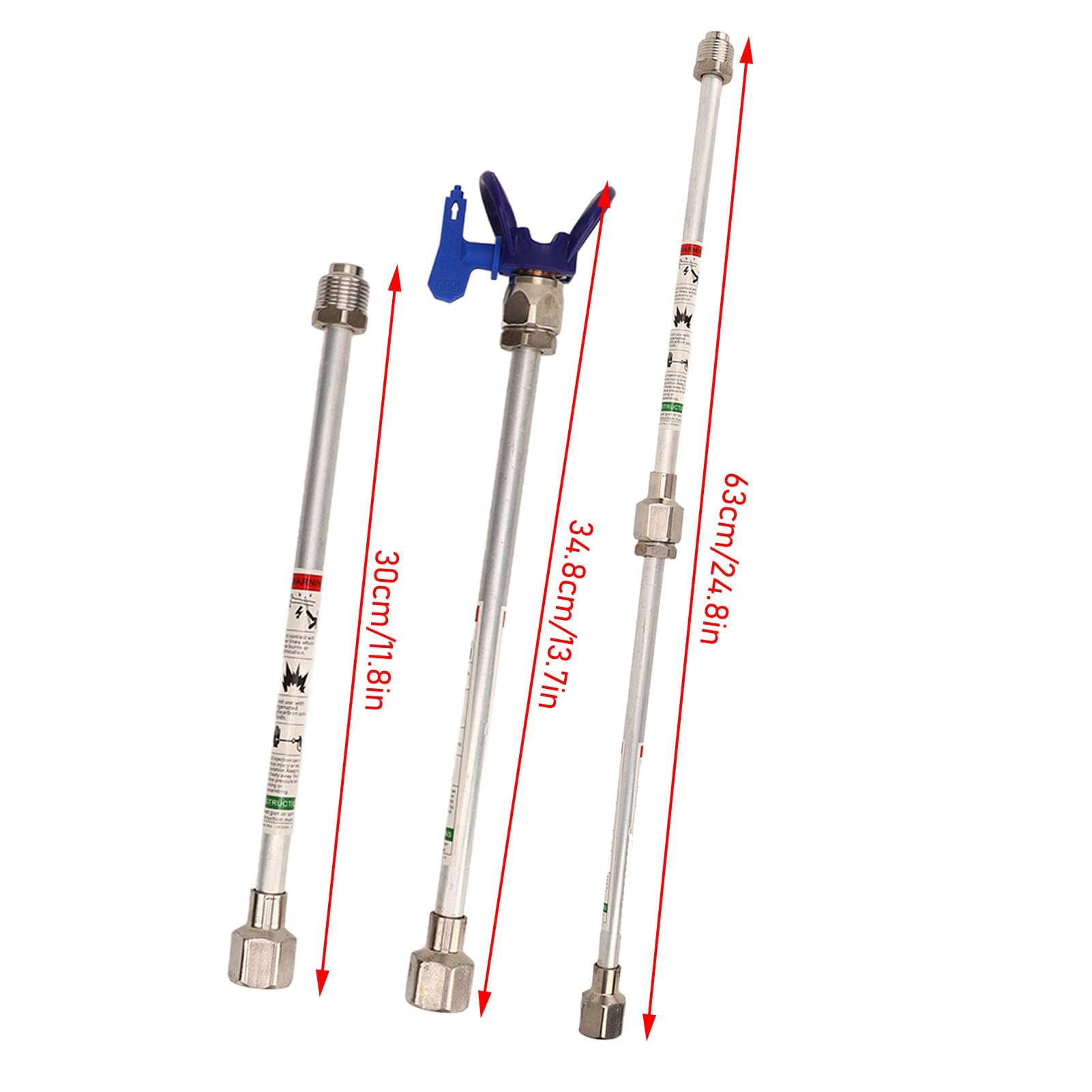 Bezpowietrzny Przedłużacz Końcówki do Natryskiwania Farby Pręt Przedłużający do Hydrodynamicznego Pistoletu do Malowania Natryskowego, 2 Przedłużki Końcówki Pistoletu do