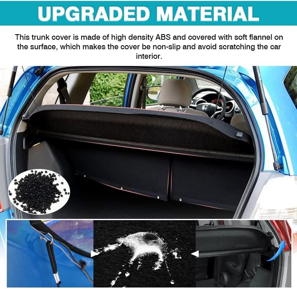 Autorder Cargo Cover for Honda Fit 2009-2011 - Trunk Cover Cargo Cover Board Privacy Screen Rear Security Shade for Fit Accessories