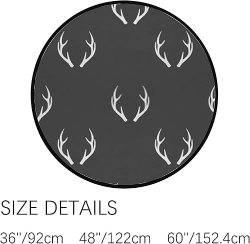 Miniatura 3 de ZHIMI - Alfombra redonda de 3 pies, antideslizante, diseño de cuernos de ciervo, suave, simple, absorbente, para niños, bebé, decoración del hogar