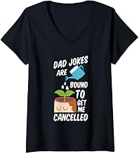 Womens Officially Dad Jokes Are Bound To Get Me Cancelled Fun Joker V-Neck T-Shirt