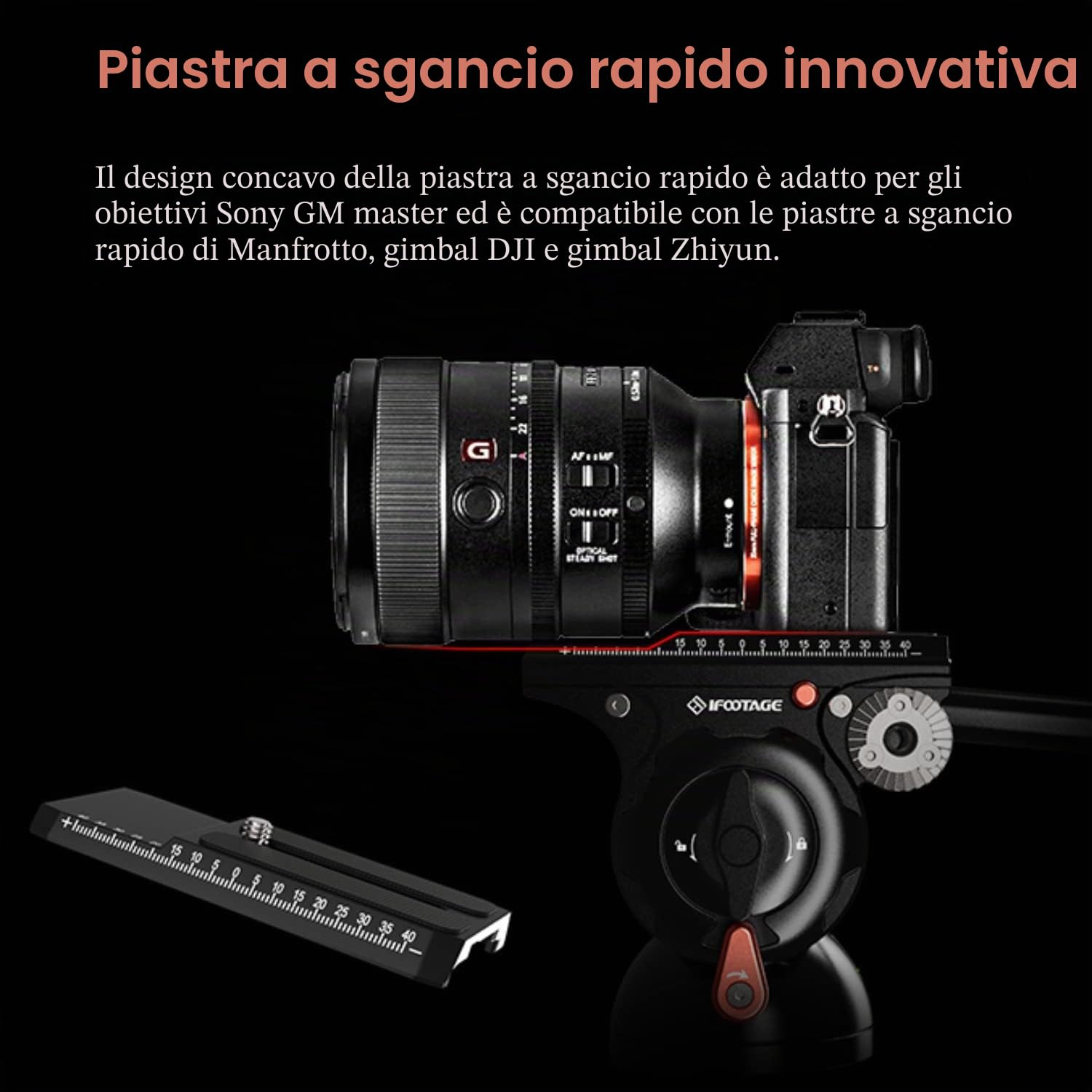 IFOOTAGE Testa Fluida Video Komodo K5S, Testa Fluida per Treppiede per Fotocamere con Piastra a Sgancio Rapido, per Fotografia Professionale, Creazione di Contenuti, Vlogging e Produzione Video
