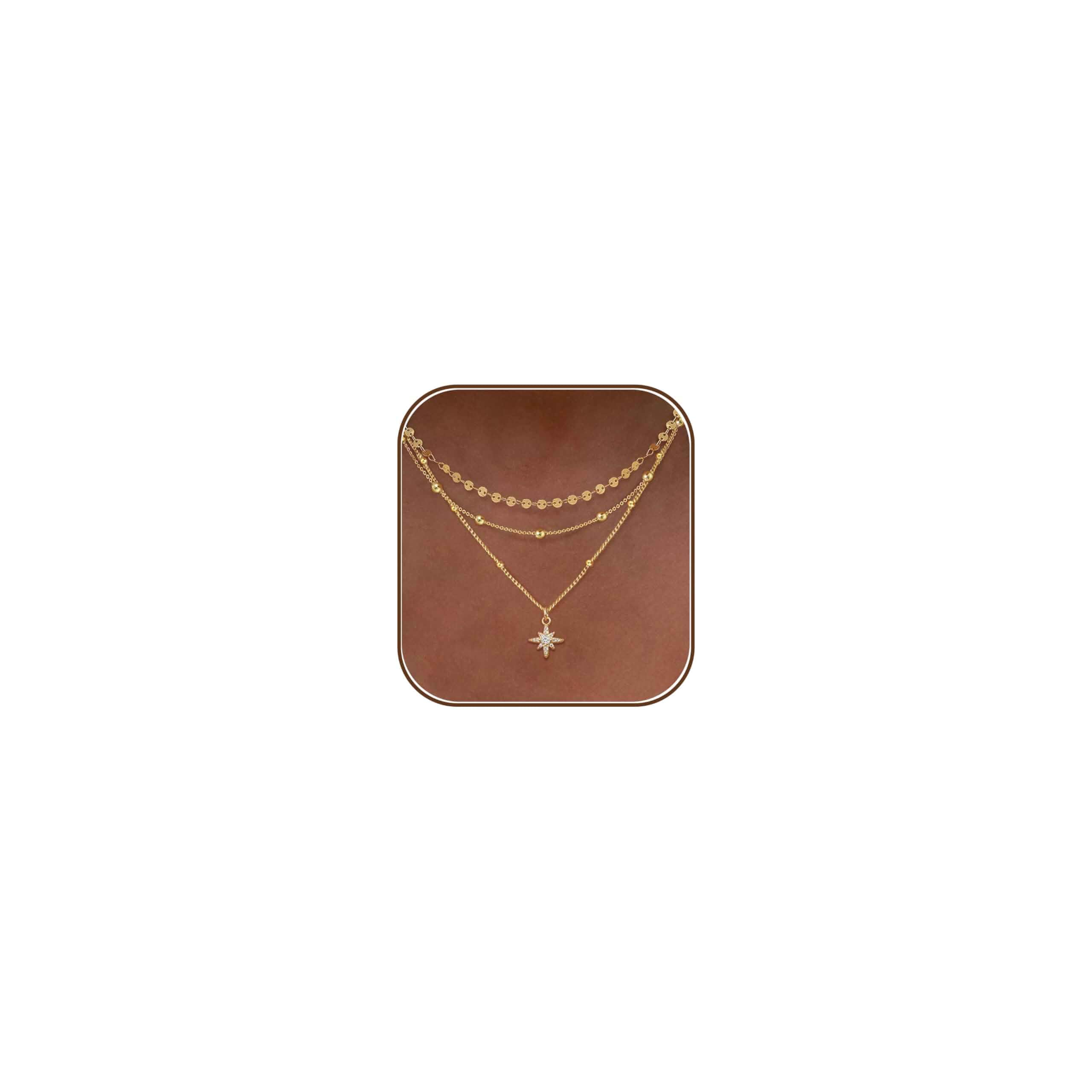 XIXINI Layered Necklaces for Women, Dainty Gold Necklace Stack 14k Gold Plated Layering Pendant Necklace Set Simple Statement Gold Necklaces for Women Trendy Fashion Waterproof Gold Jewelry