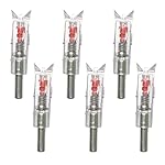 Reikawa 6PCS Lighted Nocks for Crossbow with .300\'\'/7.62mm Inside Diameter,Half Moon Style Lighted Archery nocks