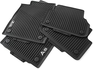 Audi 8W7061501A041 8W0061511041 Rubber Floor Mats, Premium Rubber Mats, 4 x All Weather Mats, Black, with A5 Lettering *** Only for Sportback ***