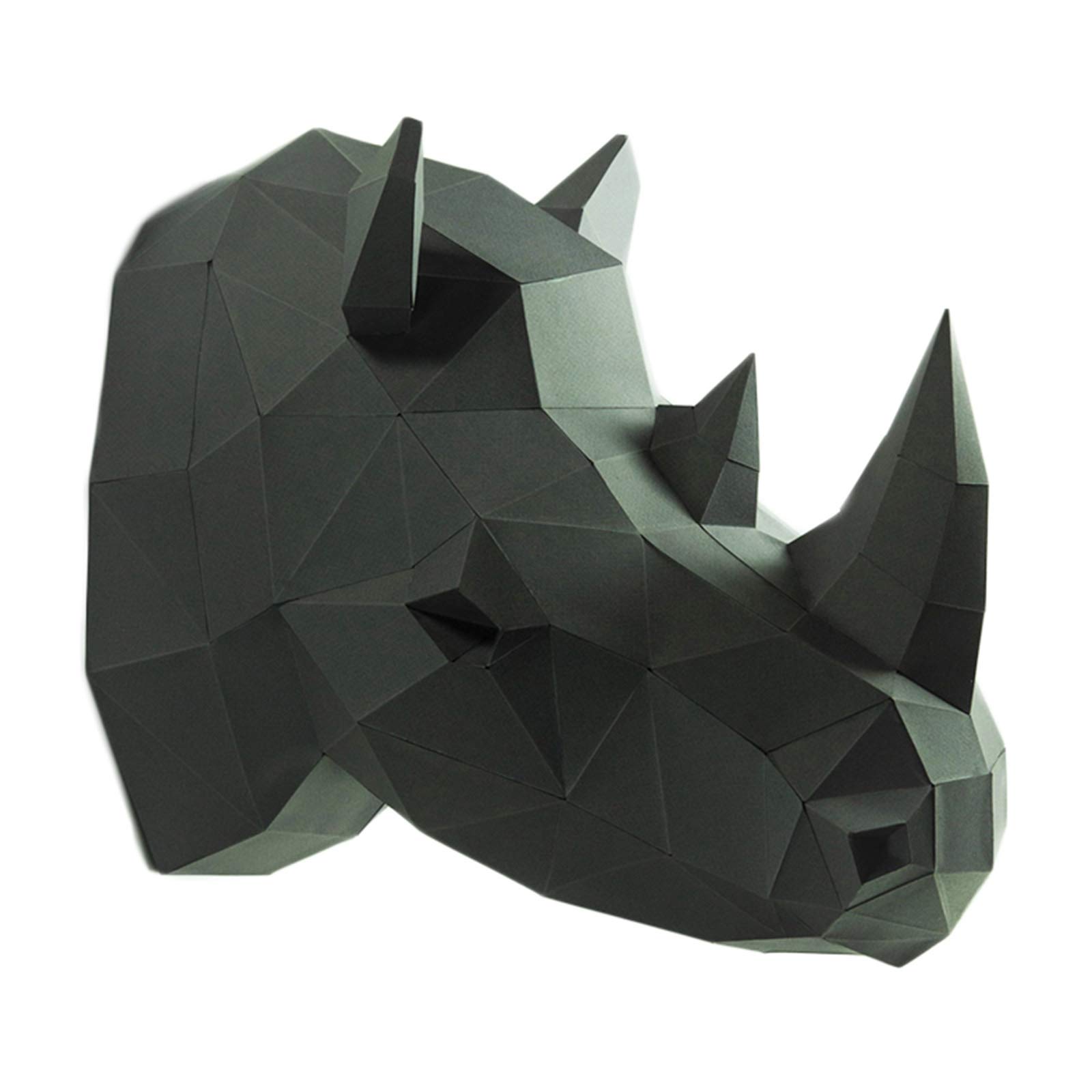 Model papierowy 3D z głową nosorożca, ręcznie wykonana, wstępnie wycięta papierowa rzeźba do geometrycznych origami, puzzli i dekoracji ścian
