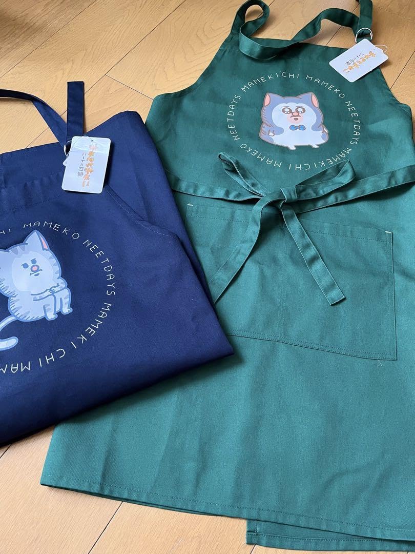 まめしばになりましたm(_ _)m 仕事用❣️エプロン　二枚 Amazon.co.jp: タグ付き まめきちまめこ エプロン M-L 2枚セット