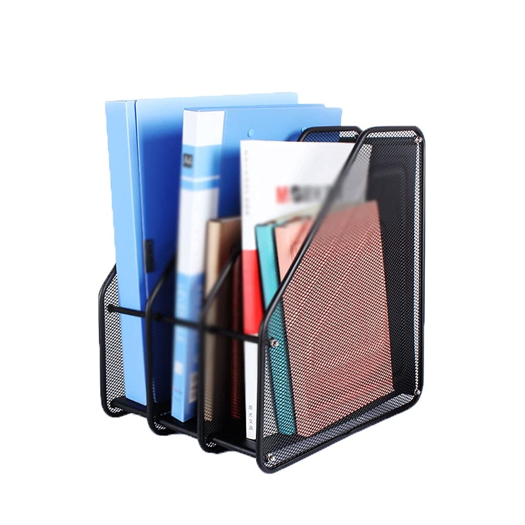 Portadocumenti cremagliera File Rack Desktop Laptop File Cartella Palette Trucco Maglia in Acciaio Steel Magazine File Sorter Documento Lettera Organize Rack per l'organizzazione e Lo stoccaggio