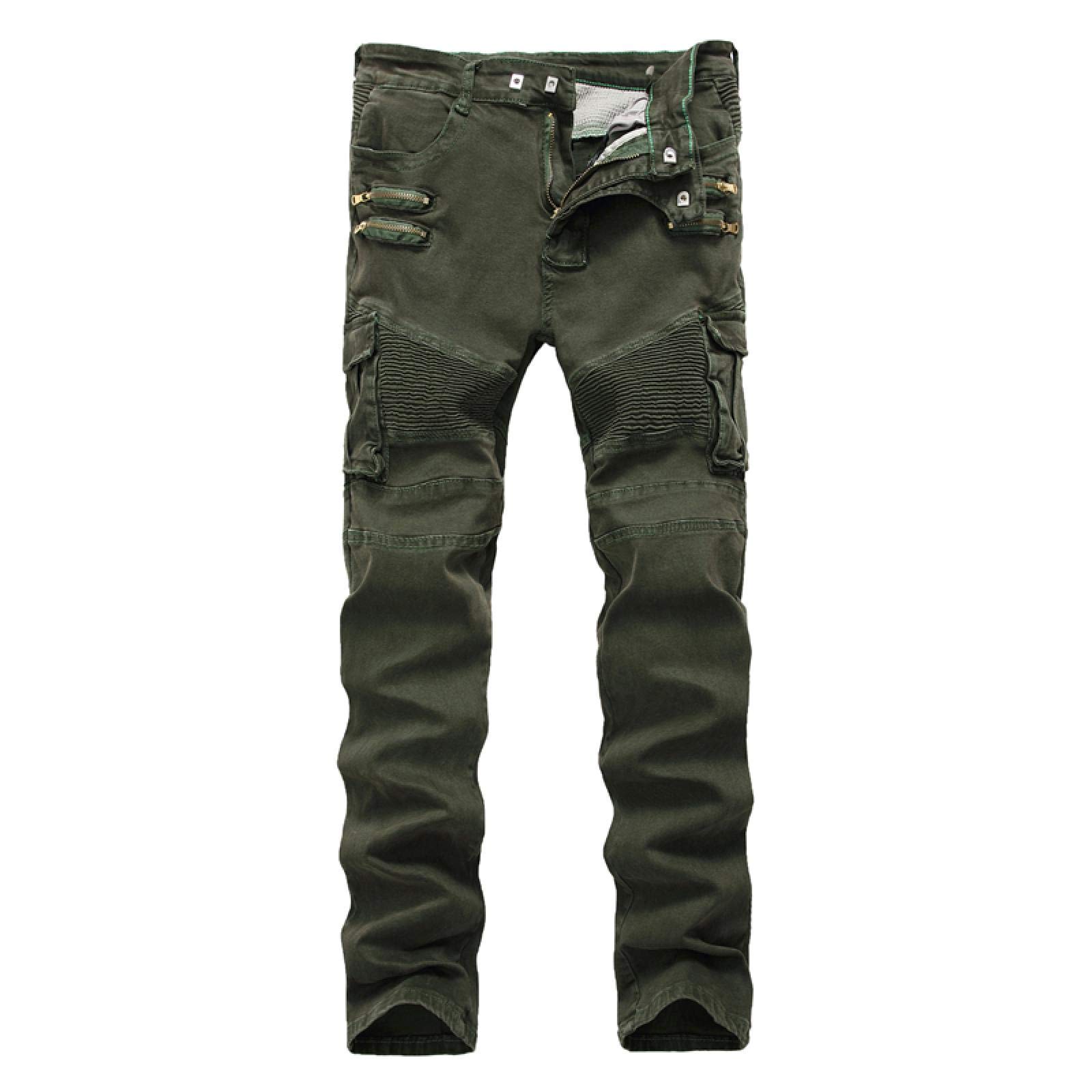 WQZYY&ASDCD Jeans Pantalon Baumwolle Streetwear Herren Skinny Biker Jeans Homme Straight Herren Motorrad Moto Hip Hop Denim Hosen Jogger Runway Jean