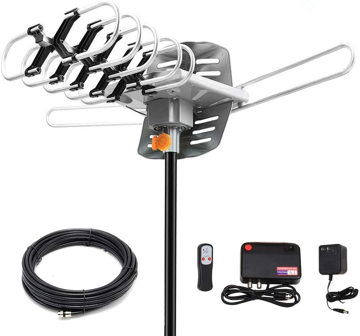 BEFORE HDTV Digital Antenna -150 Miles Range w/ 360 Degree Rotation Wireless Remote - UHF/VHF/1080p/ 4K Ready(Without Pole)