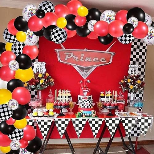 120 Racing Cars Balloon Arch, Cars Birthday Balloons, Cars Backdrop Props, Cars Background Props, Cars Decorations.