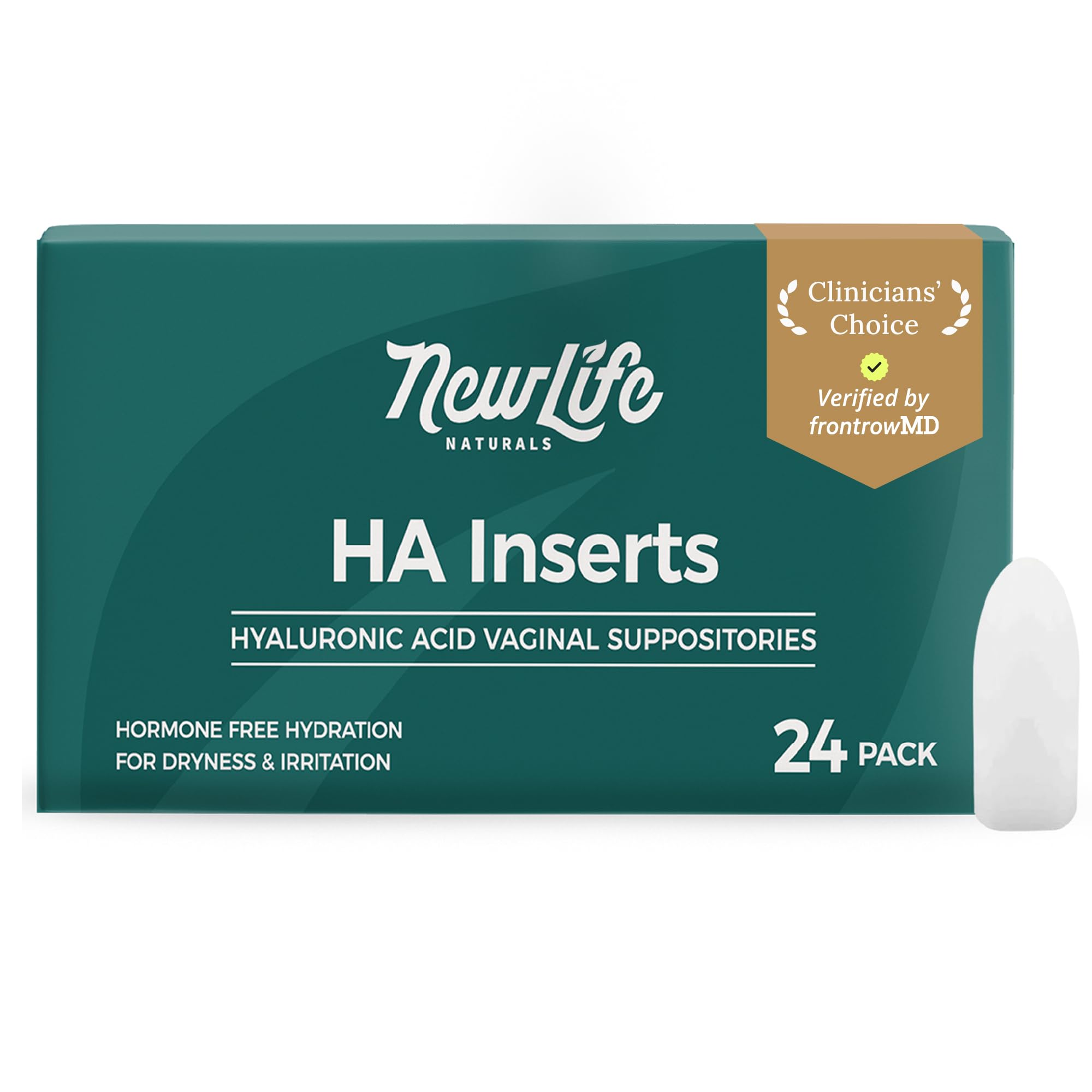 NewLife Naturals Hidratante vaginal de ácido hialurônico, 5 mg por supositório, 24 supositórios