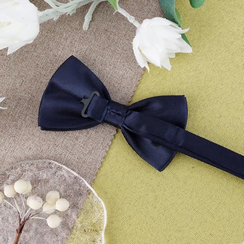 Image of Bow Ties for Men,Mens Bow Tie,Black Ties for Men,Black Tie Adjustable Solid Color Pre-tied for Boy Party Wedding