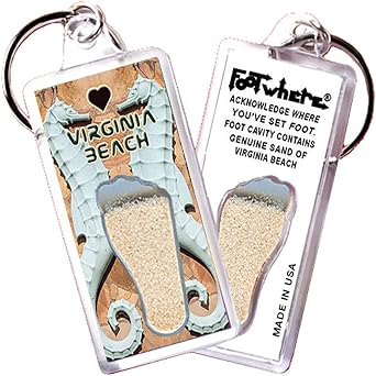 FootWhere Virginia Beach Souvenir Keychain. Made in USA