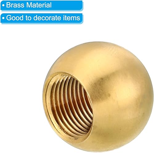 Miniatura 4 de PATIKIL Perilla de rosca M12x1 para lámpara de tapón, paquete de 2 tapas de rosca para lámpara de bola de latón para lámparas de iluminación de