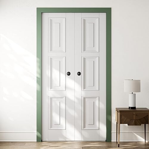 Miniatura 5 de Kit de herrajes para puerta de derivación de 6 pies, con 2 dedos pul, para armario, sala de almacenamiento, juego de herrajes para puerta de