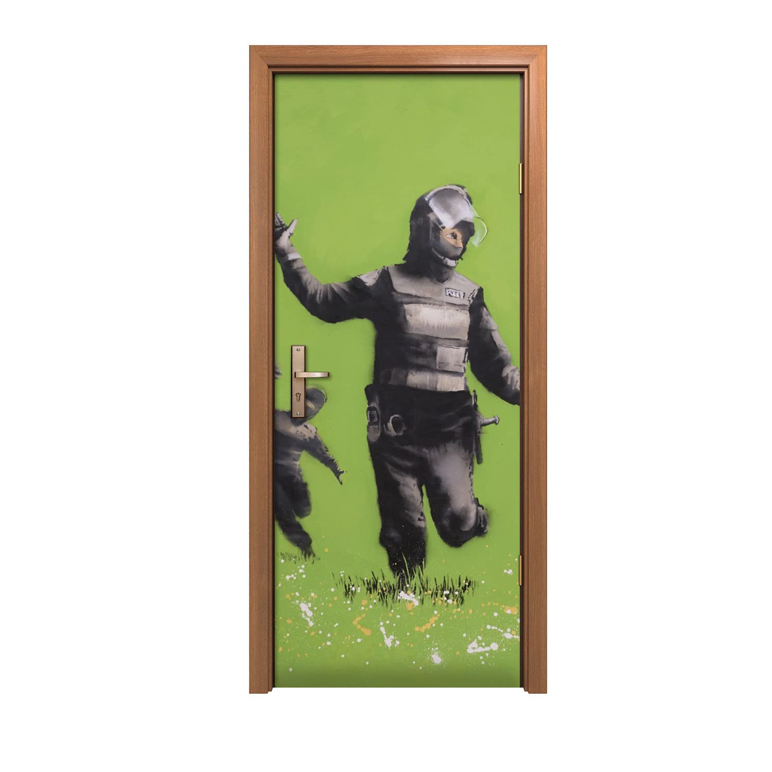 Autocollant de porte vert Coloray 90x200cm pour decoration murale