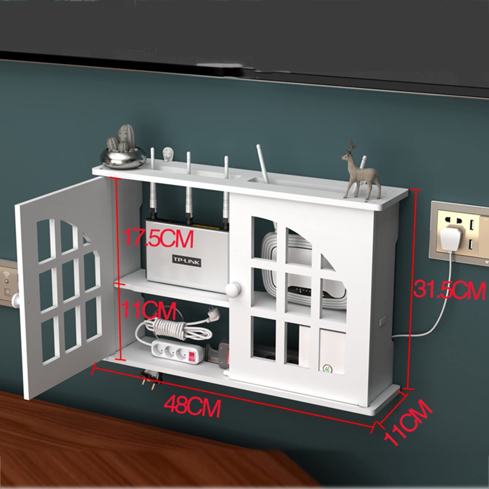 PPGE Hoe Scatola Router WiFi da Parete, Iagazzinaggio Nascondi Cavi
