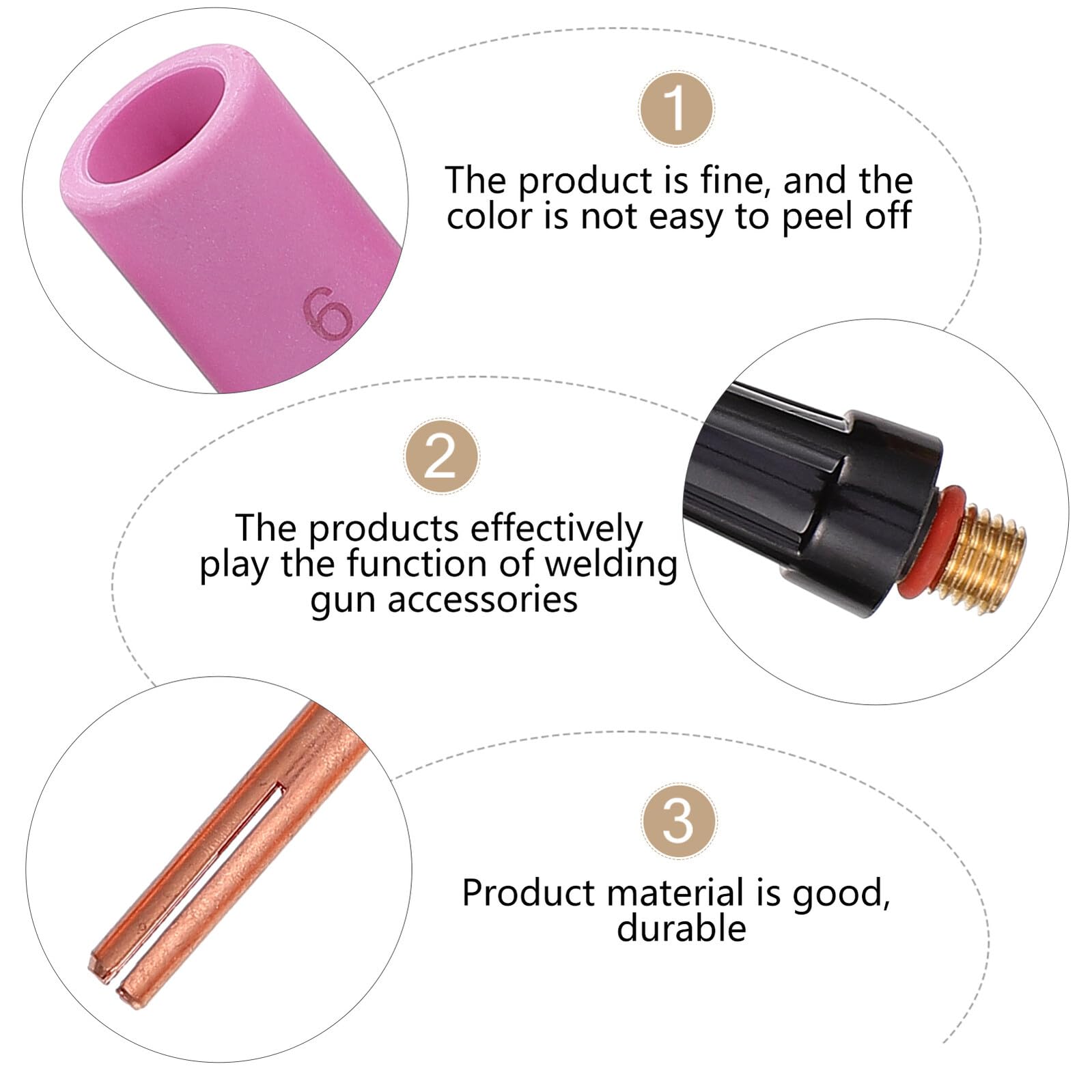 Set 53 Pezzi Ugelli Protettivi in Ceramica per Torcia di Saldatura Wp9/20/25 Clip per Parti di Saldatura ad di Argon Accessori Professionali Risparmio Gas