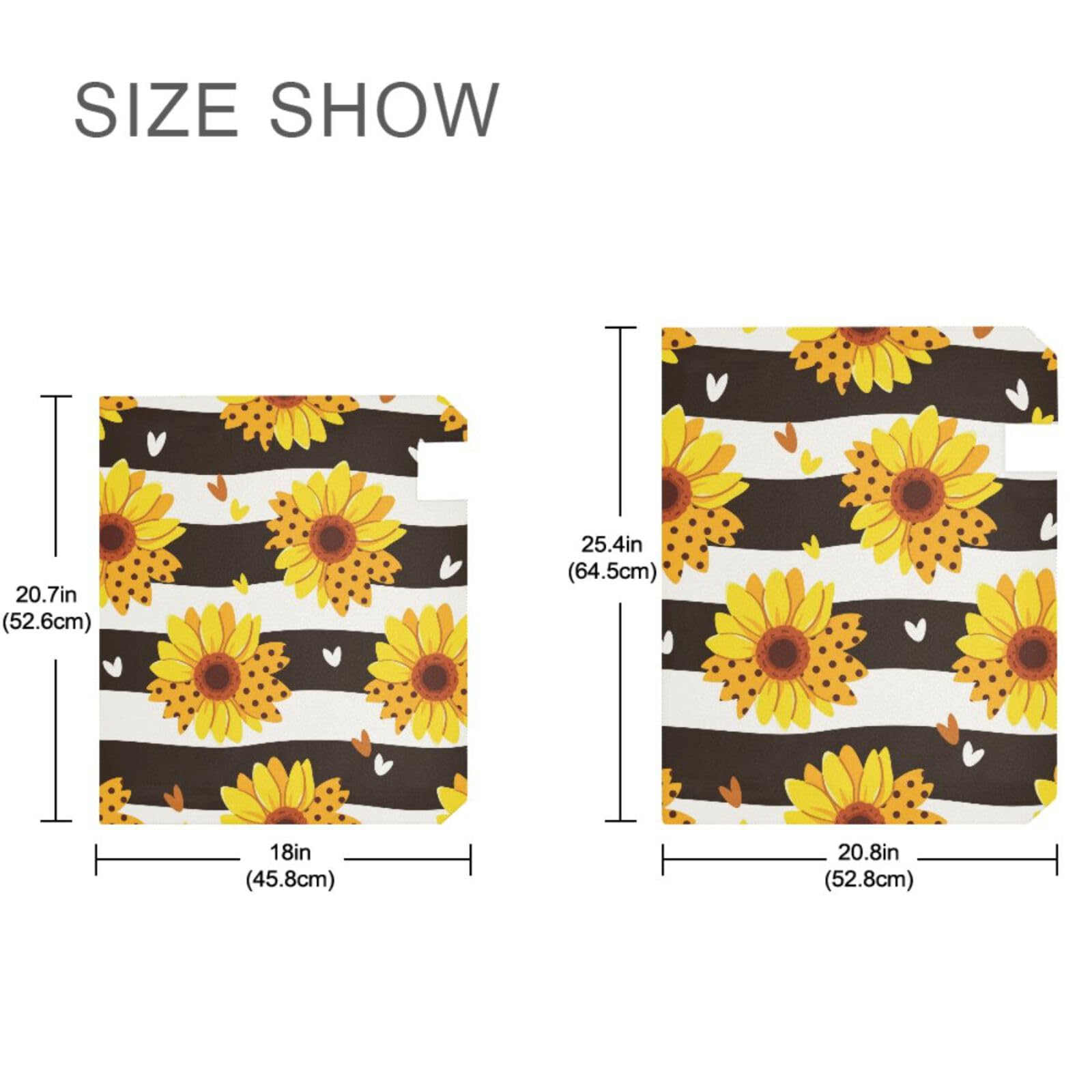 Sunflowers on Black and White Stripes Mailbox Cover 20.7 x 18 Inch, Spring Post Letter Box Covers, Magnetic Waterproof Mail Wraps for Outdoor Yard Garden Standard Mailbox Decor