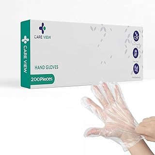 CARE VIEW Careview Hand Gloves | Pack of 200 | Transparent Gloves | Universal Size Gloves | For Gardening, Cleaning and Pu...
