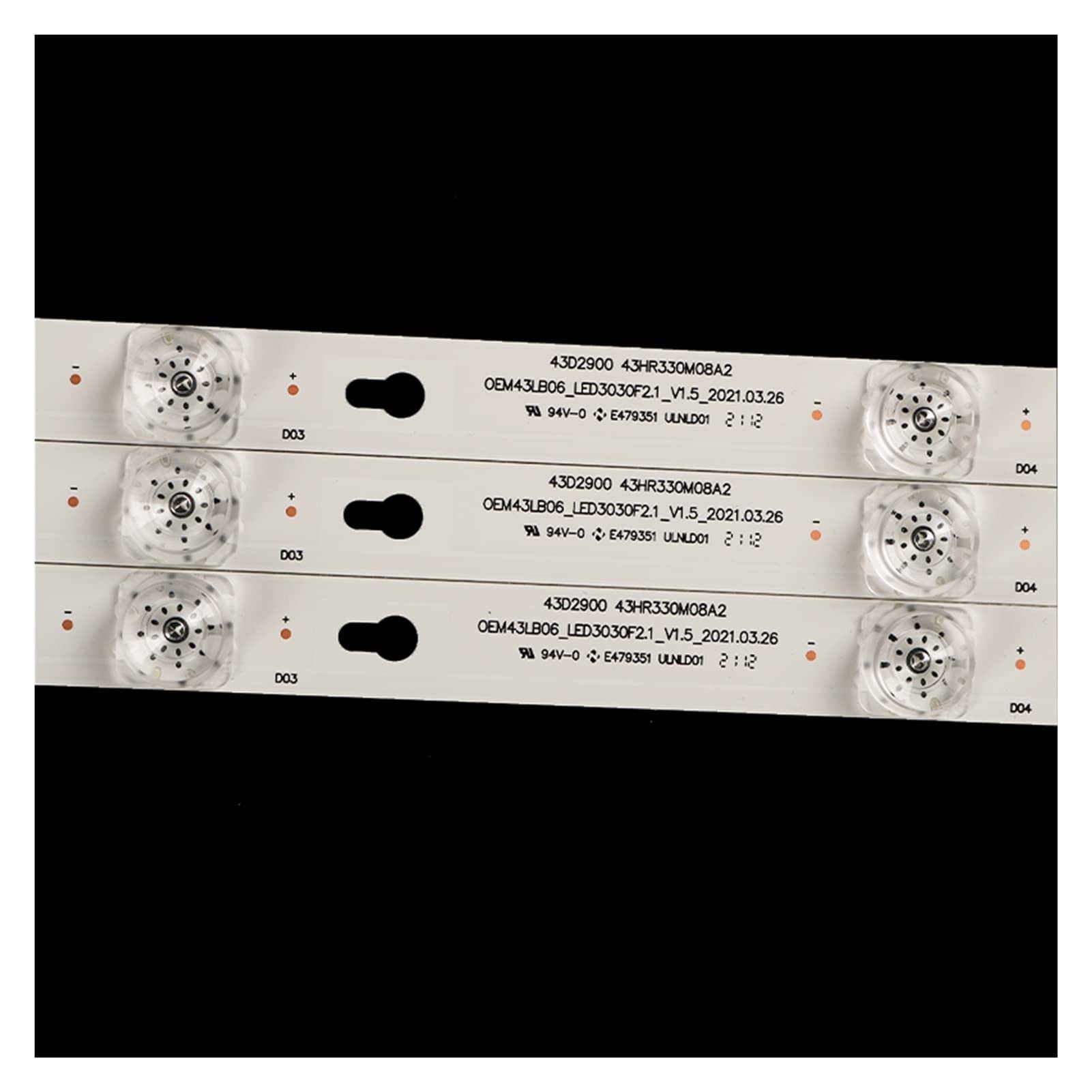TILEZE Taśma podświetlenia LED pasuje do Thomson 43D290 43HR330M08A2 V5 43UC6306 43UC6406 TCL 43S303 43DP608 D43A810 TOT_43D2900_3X8 OEM43LB0 66 ((Kolor: 2, Zestaw (12 szt.)