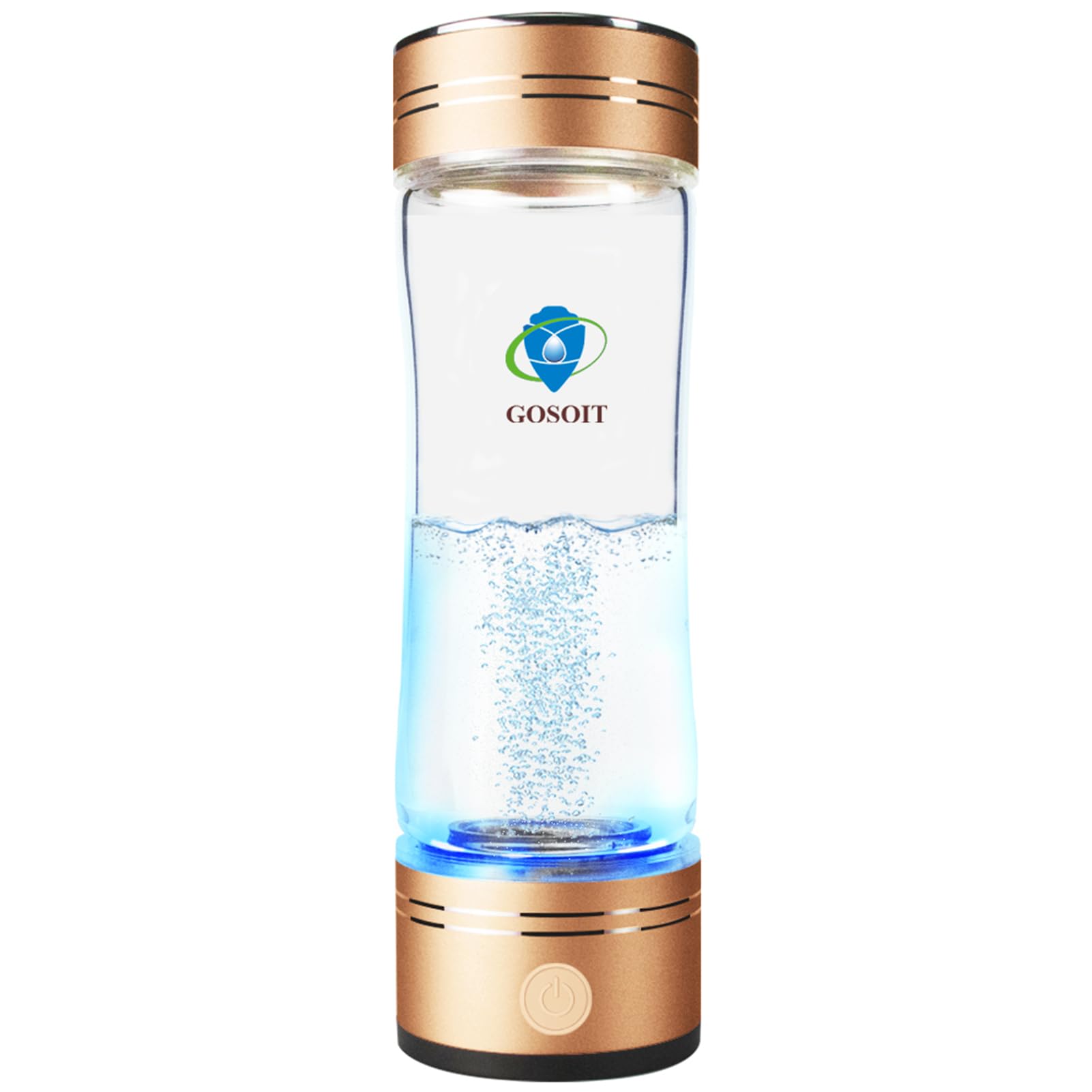 GOSOIT Hydrogen Water Bottle Hydrogen Alkaline Water Pitcher Generator Ionizer Maker Machine with SPE and PEM Tech 500ml/17Fl oz