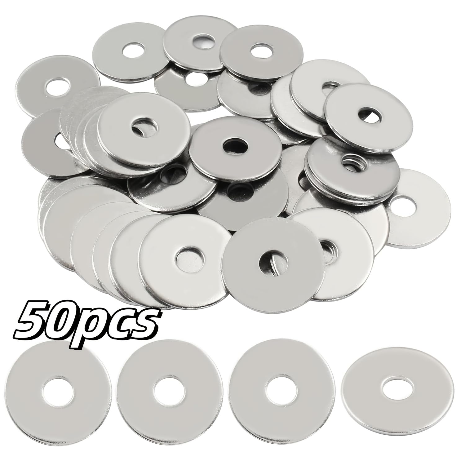 50PCS M6 Large Flat Washer 304 Stainless Steel Big Metal Gasket Meson Plain Washers