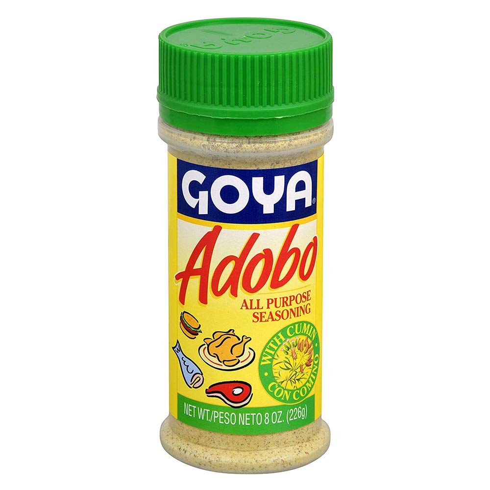 Goya Adobo All Purpose Seasoning with Cumin , Poultry, Seafood, Meat, and Vegetable Seasoning, Fat Free and Calorie Free Latin Spice Blend, Mexican Seasoning, Pack of 2, 8oz. Bottles