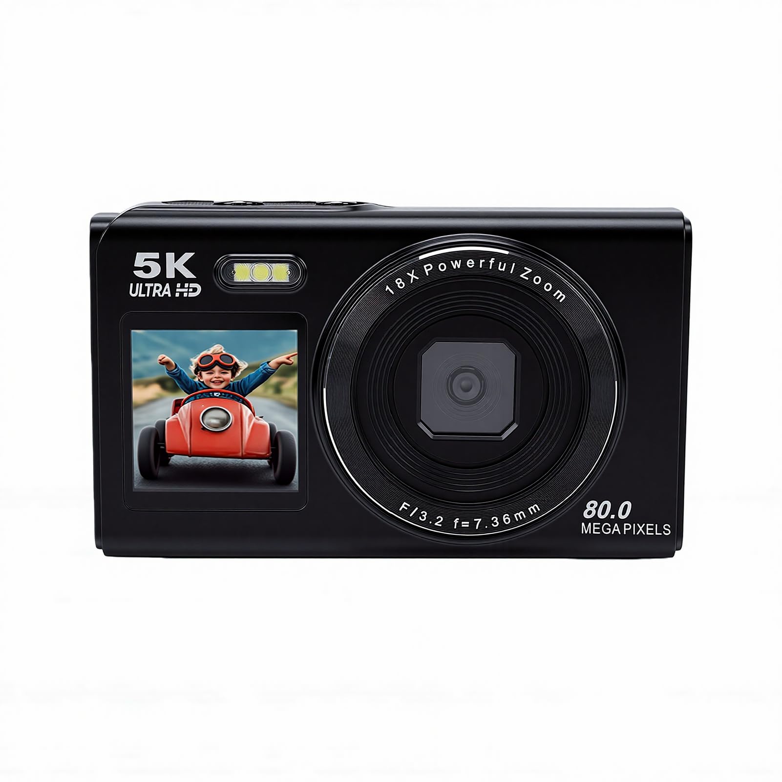Zopsc 5K Digital Camera Dual Screen, 80MP Auto Focus Vlogging Camera with WiFi, 18X Zoom Compact Travel Photography Cam for TikTok, 1.5in Front Selfie Screen (Black)-picture-36