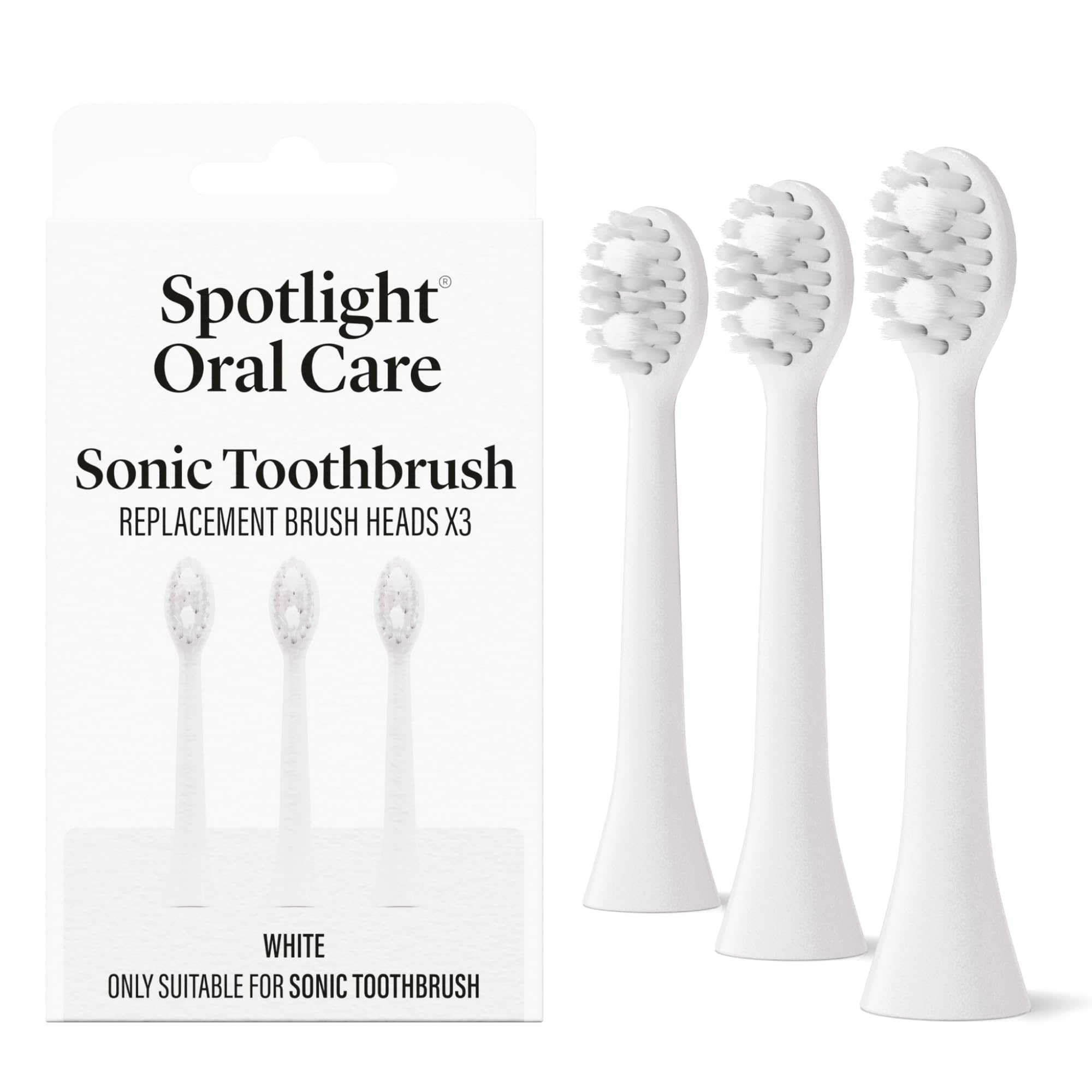 Spotlight Oral CareSonic Toothbrush Replacement Heads - 3 Pack | Made by Dentists | Micro-Action Bristles Target Plaque, Staining & Bad Breath | 9-Month Supply | Fits Spotlight Sonic Toothbrush Only