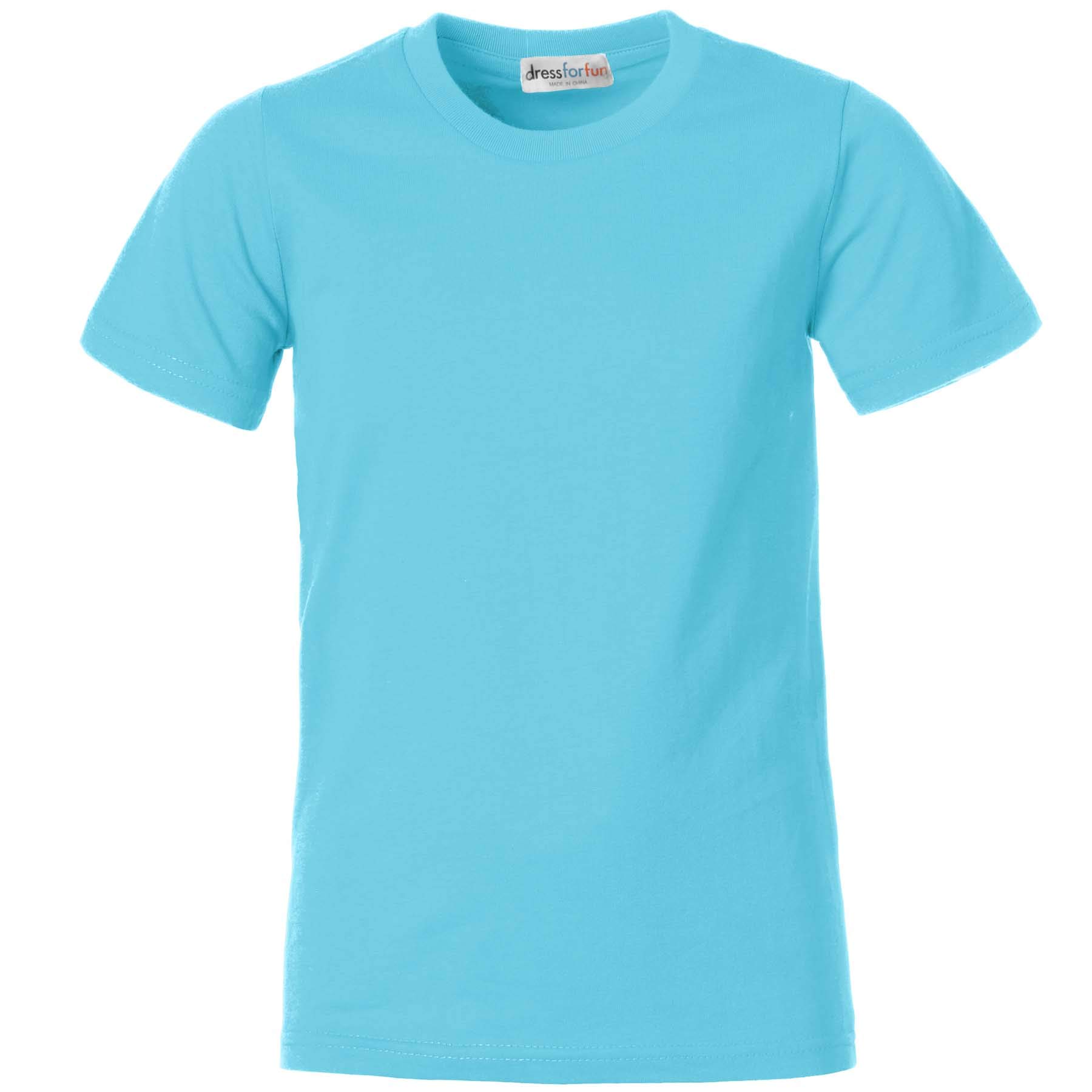 dressforfun 901032 Kinder T-Shirt, Basic Shirt mit Rundhalsausschnitt, Baumwolle - Diverse Farben und Größen -