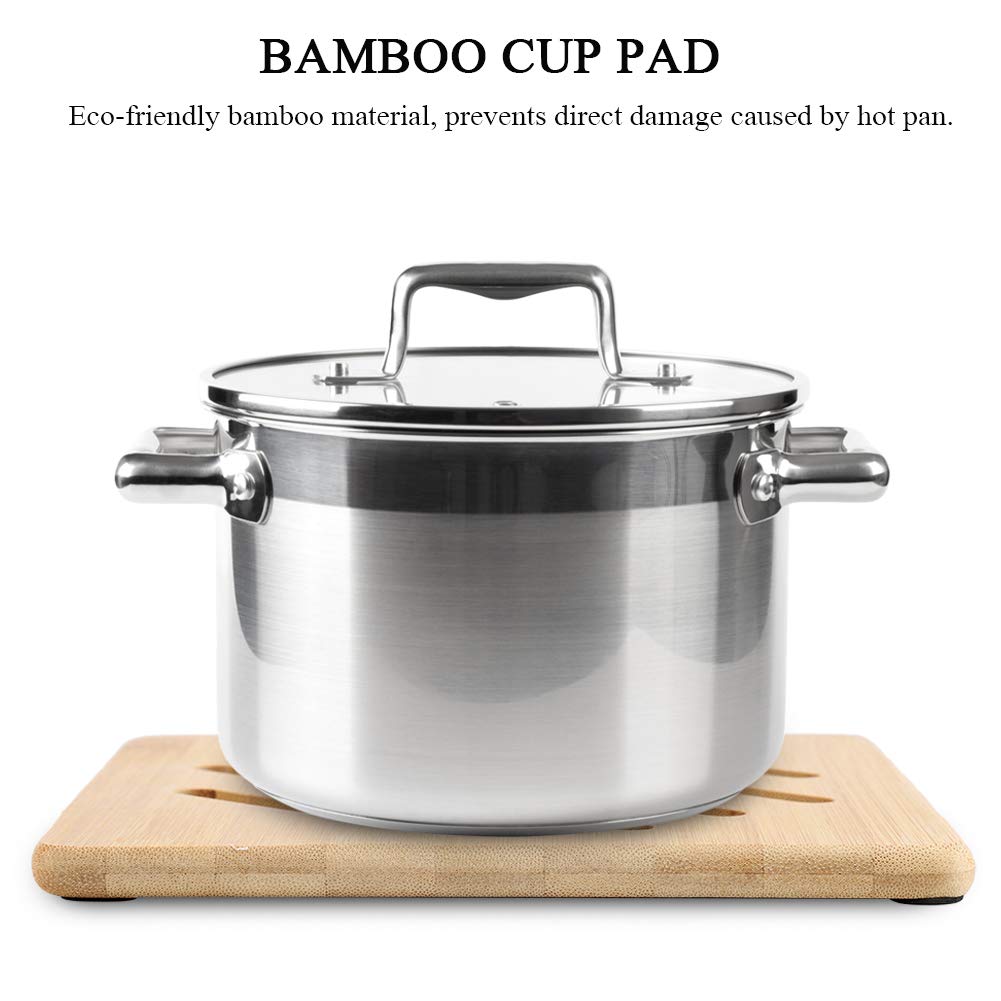 Bamboo Trivets for Hot Pots and Pans, Heat Resistant Hot Pads Dishes Plates Mat for Dinner Table and Kitchen Countertop(S)