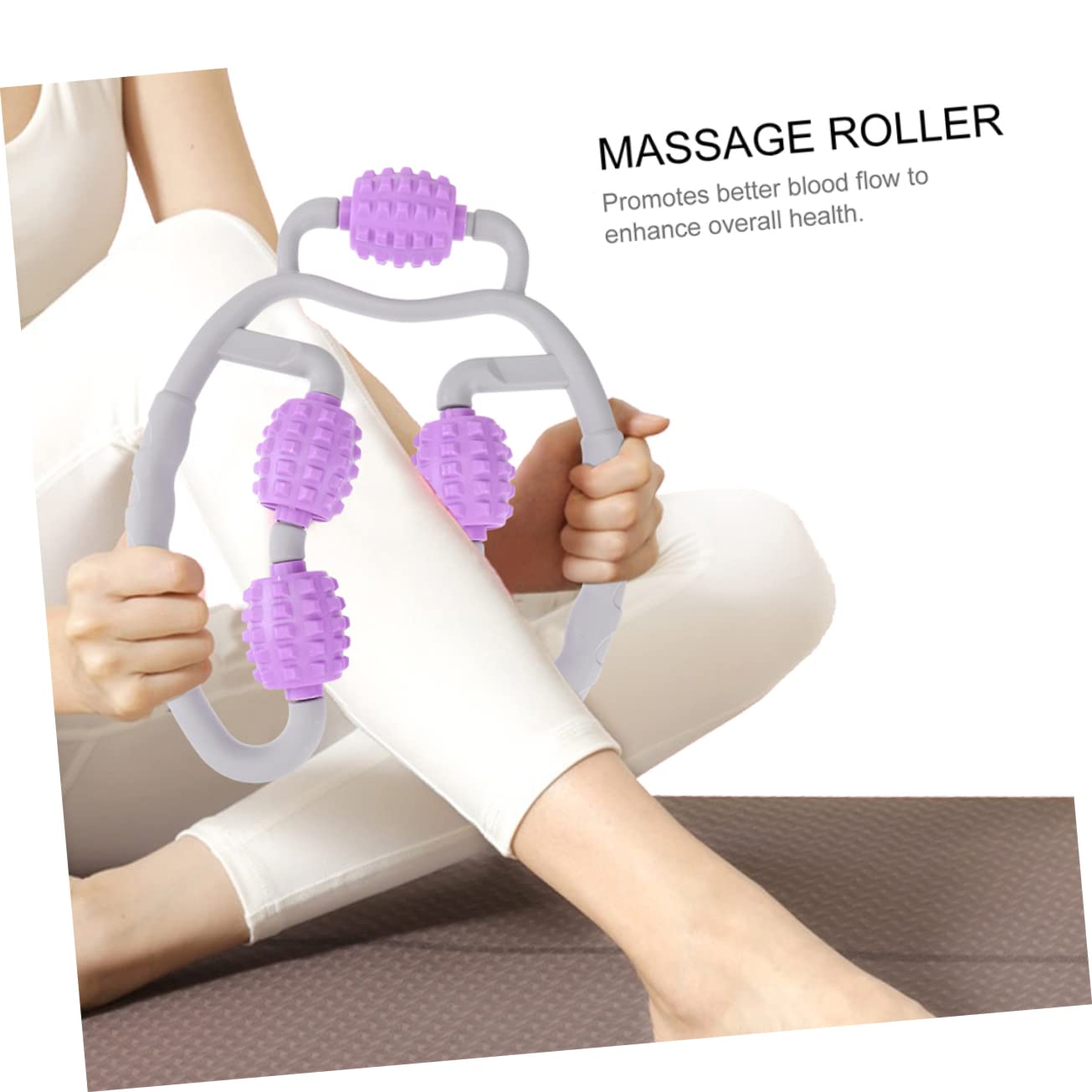 Rullo Massaggiatore Muscolare Manico, Massaggio Delicato e Confortevole, Abs, 2 Pezzi, per Uso Domestico Dopo L’allenamento