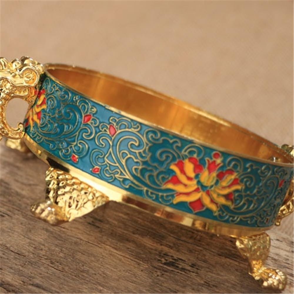 Aschefänger, großer Räuchergefäß aus Legierung, kreativer Halter, dekorativ für Büro, Yoga und Zuhause (schwarz)