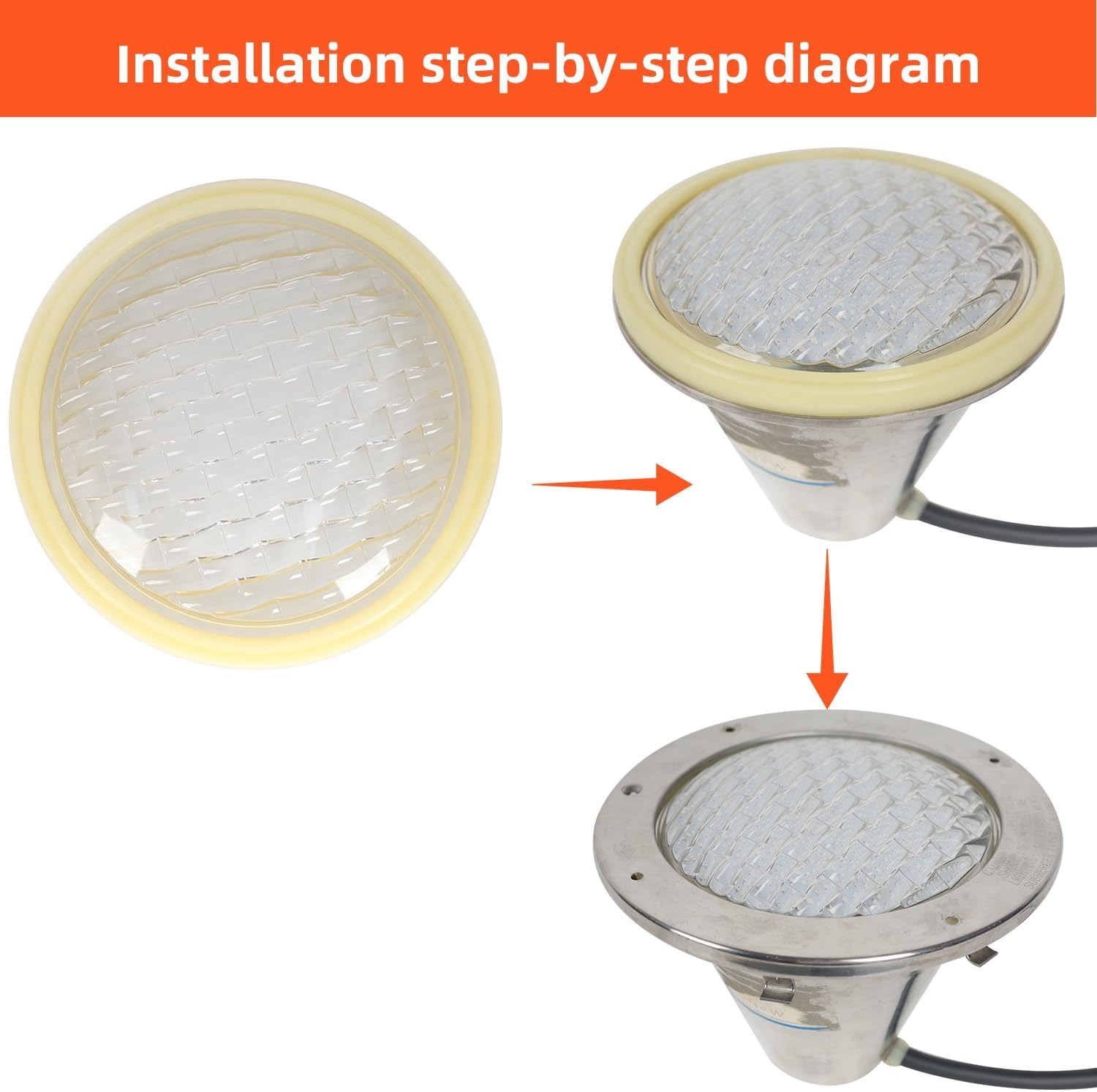 Pool light seal ring 8.6 inches, suitable for LED pool light replacement Plastic transparent mirror 8.4 inches, replaceable Pentair 79101600Z and 79104800 - compatible with Pentair IntelliBrite