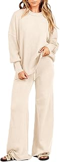Womens 2 Piece Outfits Fall Lounge Set 2025 Oversized Chunky Knit Sweate...