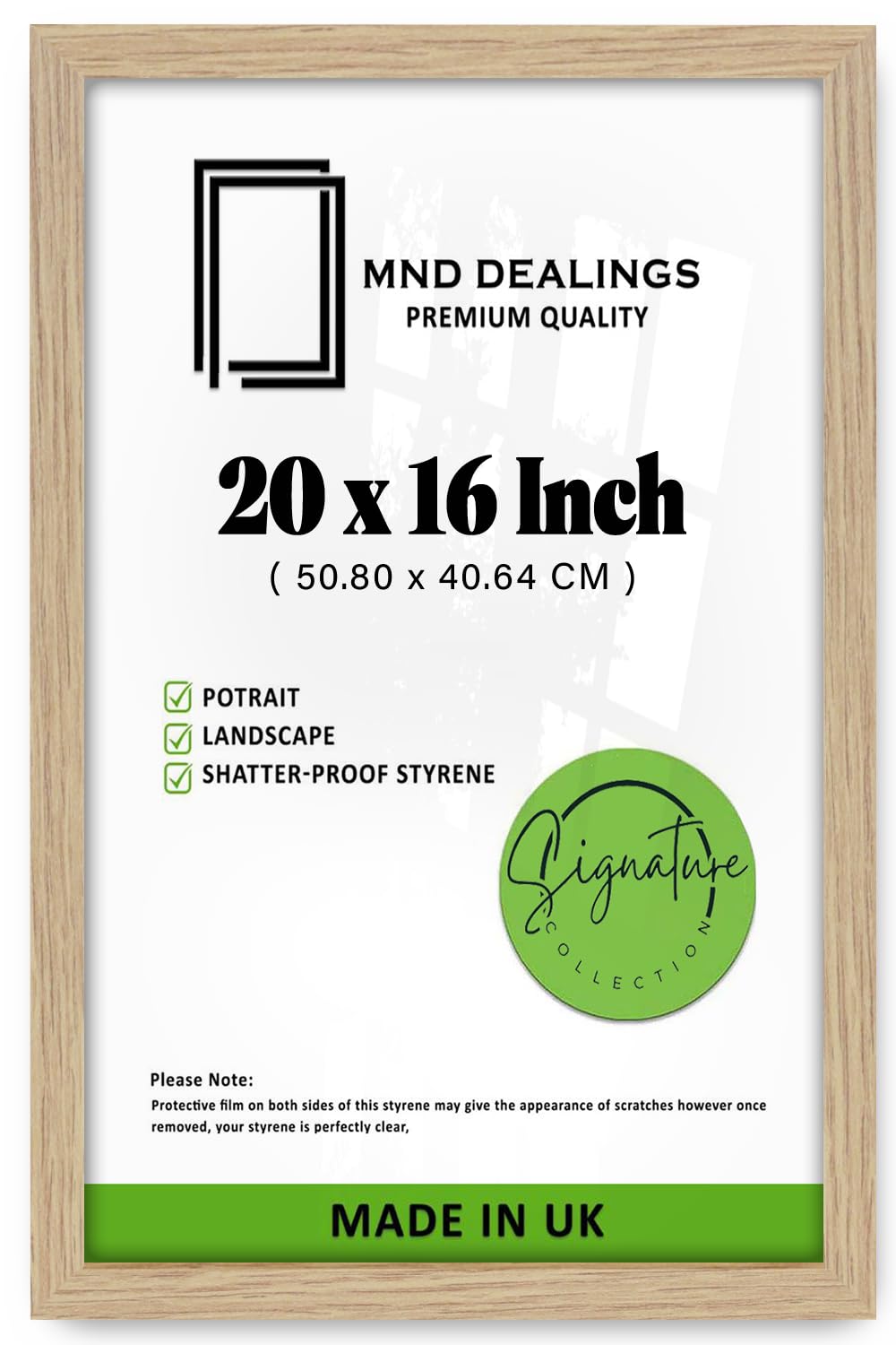 Mnd Dealings Oak | Elegant Mdf (50.80 X 40.64 Cm) Poster Frame | Engineered Wood/Mdf | 40.64 Cm X 50.80 Cm Frame Gift For Family Friend Wedding Birthday- [ ]