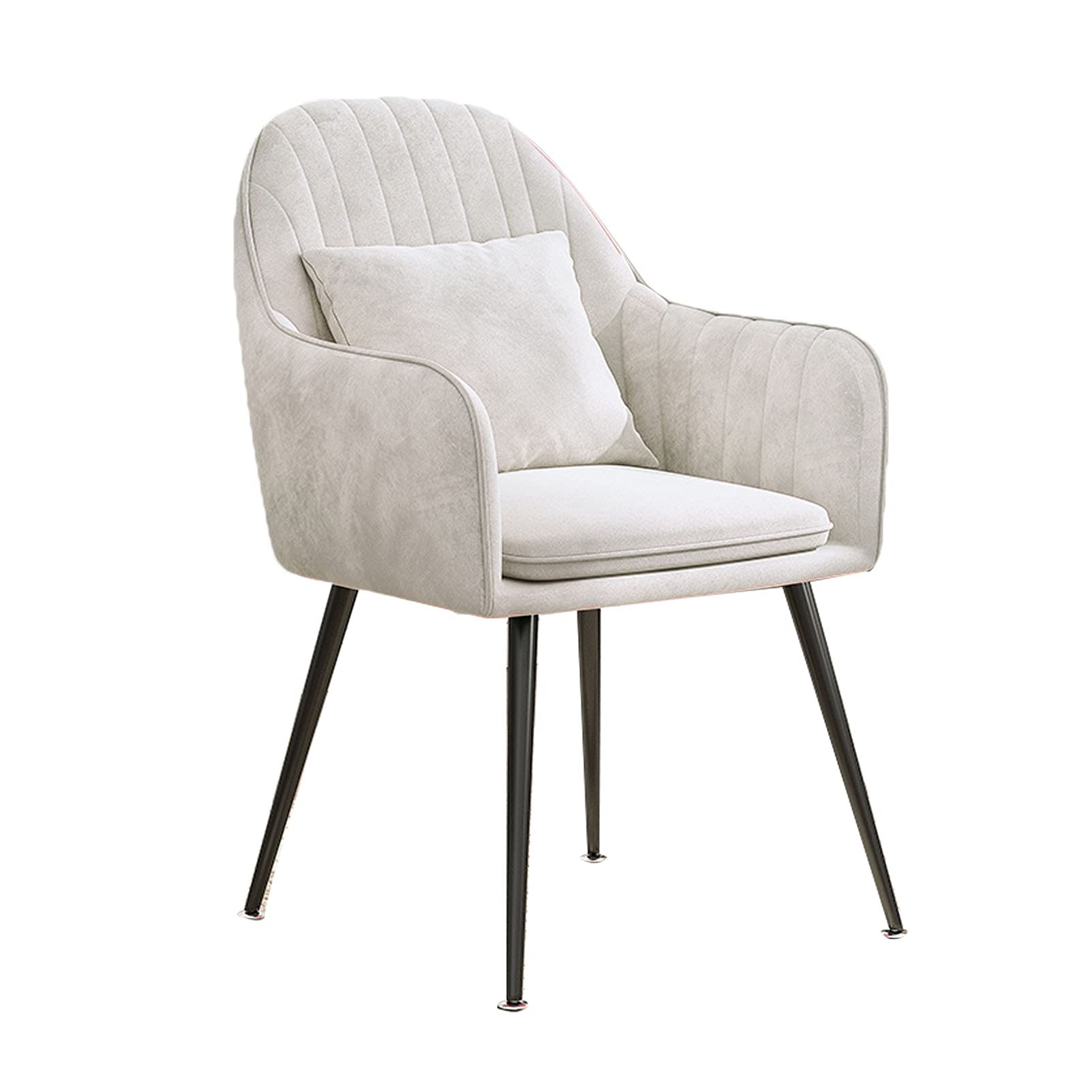 YNBSHGAA Dining Chairs Dining Room Chairs Dining Chairs Velvet Armchairs for Counter Lounge Living Room Corner Chair Steel Legs Upholstered Modern Tub Chairs with Backrest Armrest,6-White-One Size