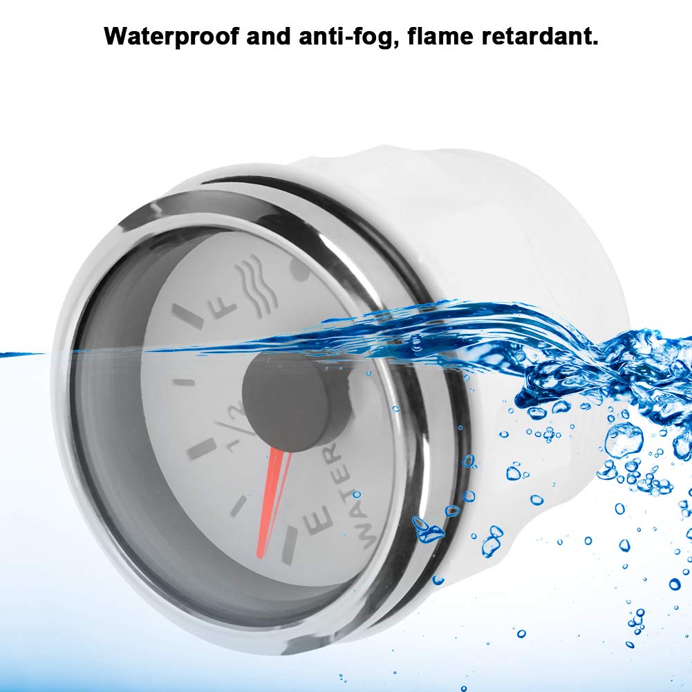 Indicador de Nivel de Agua 52mm Compatible con Señal Europea 0 190 Ohmios para Barcos Vehículos Recreativos y Yates con Alarma Inteligente y Materiales Resistentes