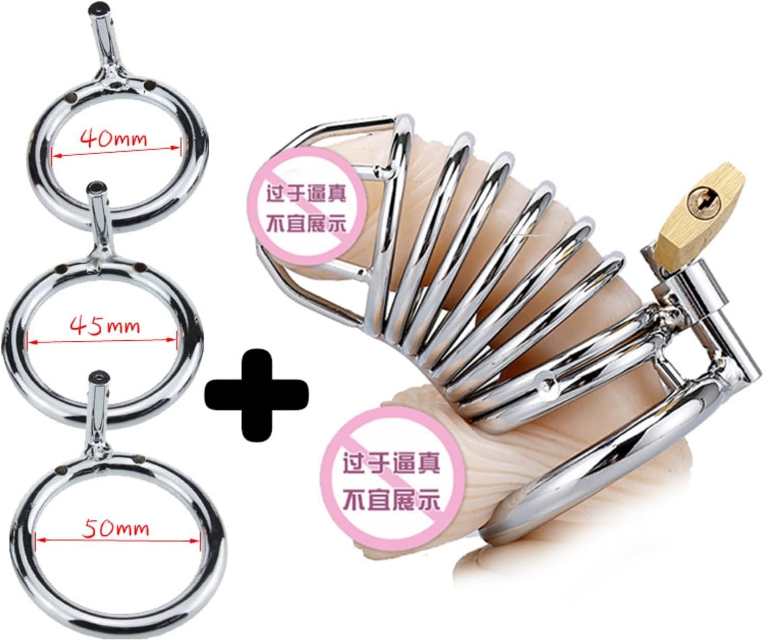 Adult Toy Chastity Lock & Restraint Set for Men – Metal Stainless Steel Snake Design