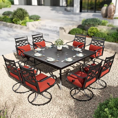 PHI VILLA 9-Piece Outdoor Dining Set with Cushions