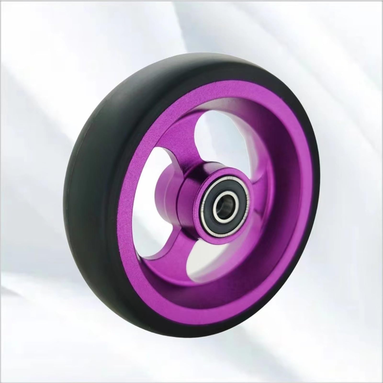 Kmono Purple Front Casters, 4In 5In Pu Solid Wheelchair Wheels, Replacement Rollers, Universal Accessories (, 100Mm/4In)