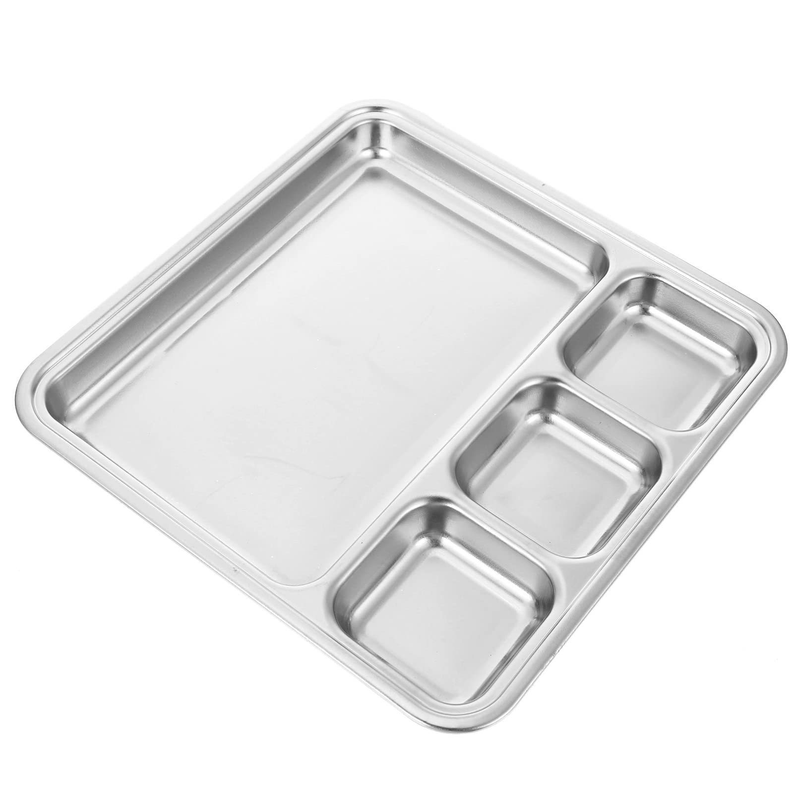 Stainless Steel Portion Control Plate: Divided Diet Plates for Healthy Eating Bariatric Diet Dinner Lunch Travel Plate Nutrition Plates with Dividers Dessert Lunch Pasta Sauce Dish Trays
