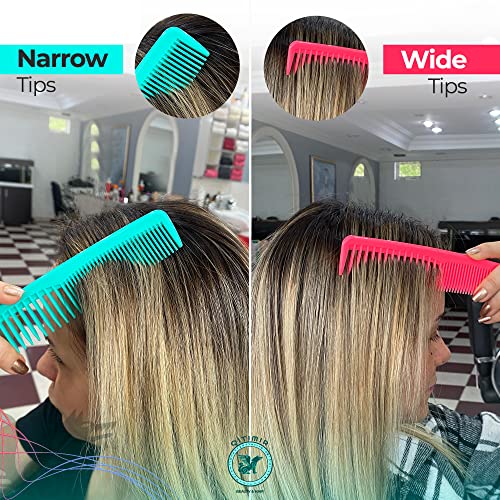 Qitimir Colorful Hair Comb Set, Hair Combs For Women And Men, Detangler Comb, Plastic Comb, Wide Tooth Combs, Pocket Comb, Women Accessories, Red, Blue, Green, Purple, Pink, And Yellow Colors (6 Pack) #TOP3