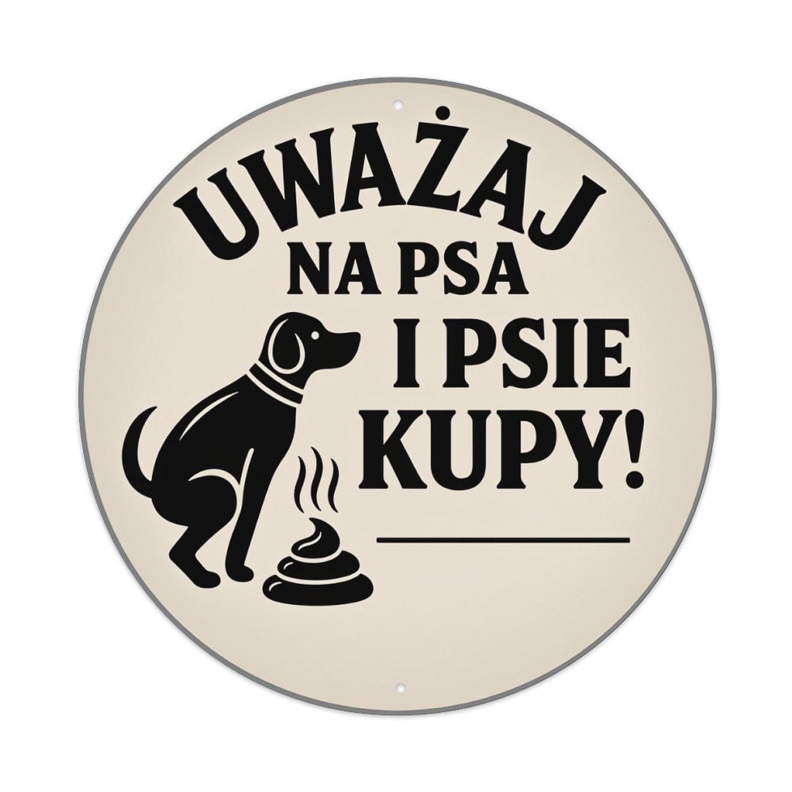 Watch Out For The Dog And Dog Poop Round Tin Sign Vintage Metal Poster Retro Bar, Home, Man Cave, Kitchen, Laundry Room Wall Art Decor Gift 8x8In